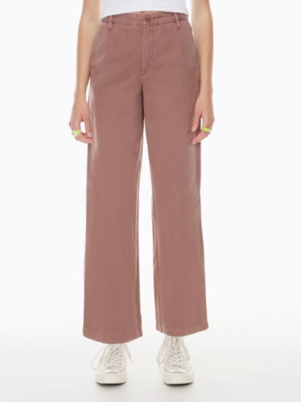 Sunday Best Aritzia Jaden High Waisted Chino Pants Dusty Rose Pink Womens Size 6